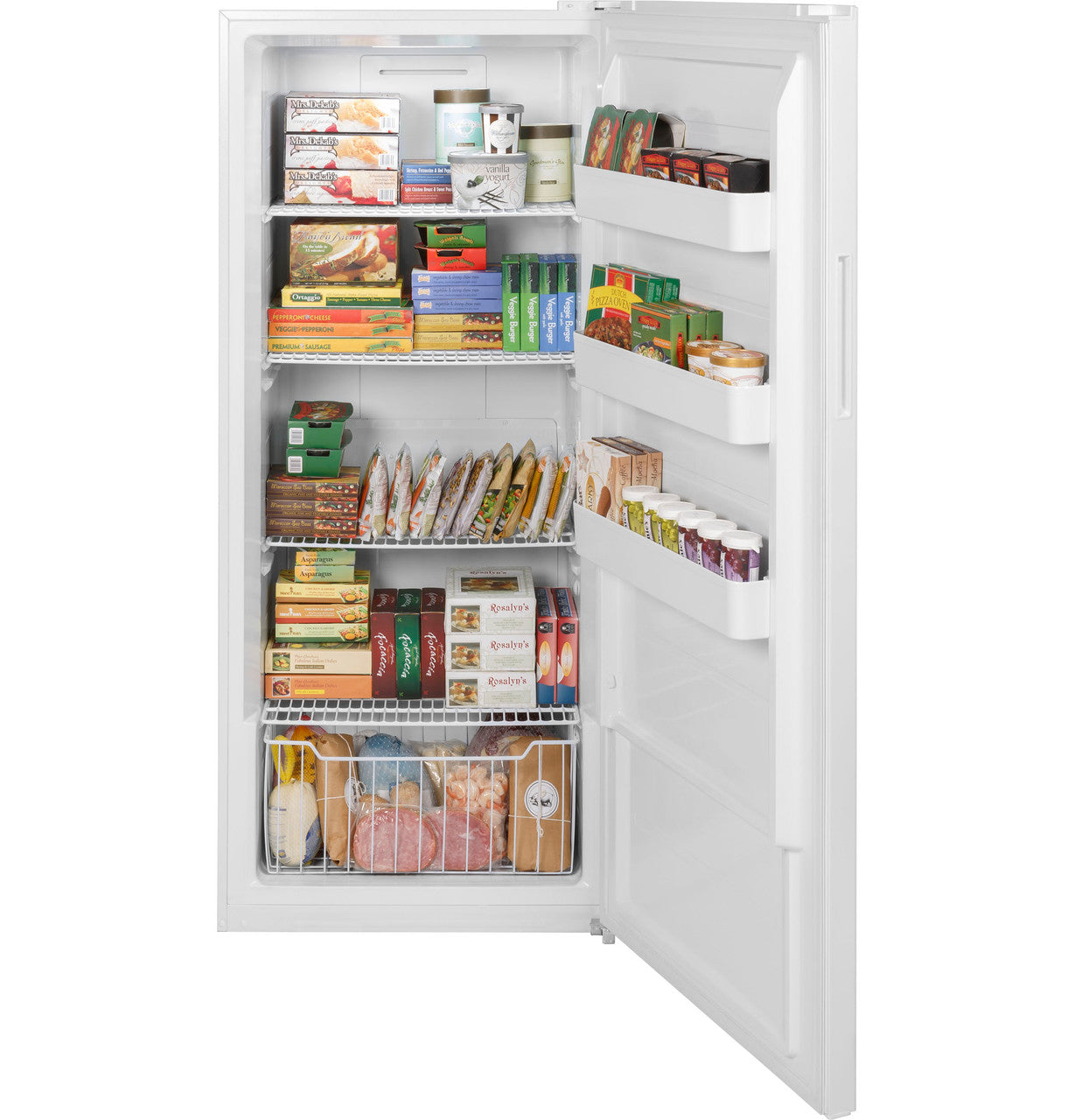 GE FUF21QRRWW 21.3 Cu. Ft. Frost-Free Garage Ready Upright Freezer, White