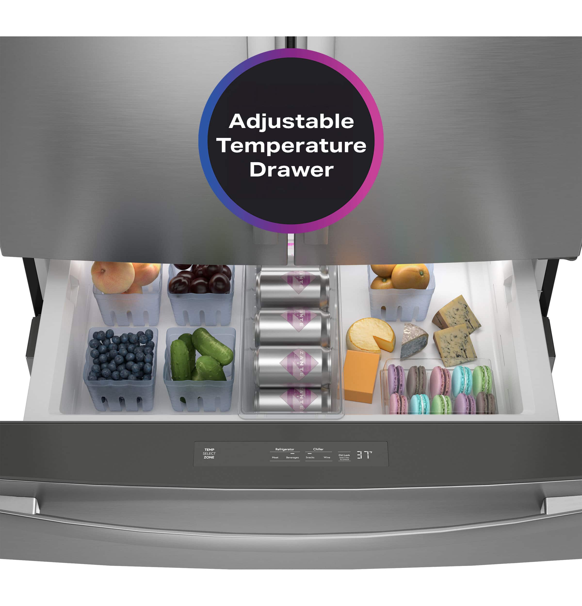 GE Profile PGE29BYTFS 28.7 Cu. Ft Refrigerator French Door Smart ENERGY STAR - Image 3