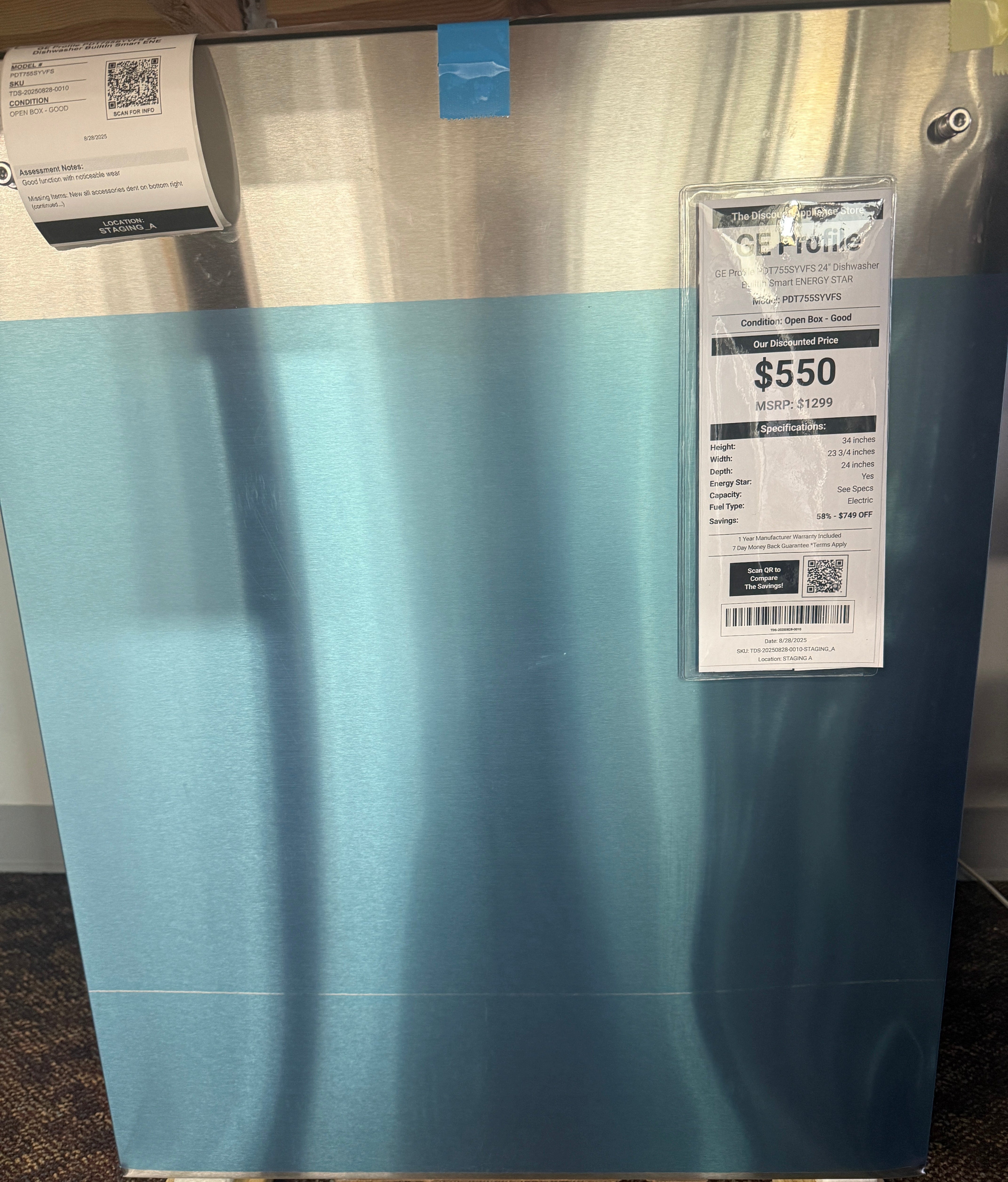 GE Profile PDT755SYVFS 24" Smart UltraFresh System Dishwasher w/ 3rd Rack