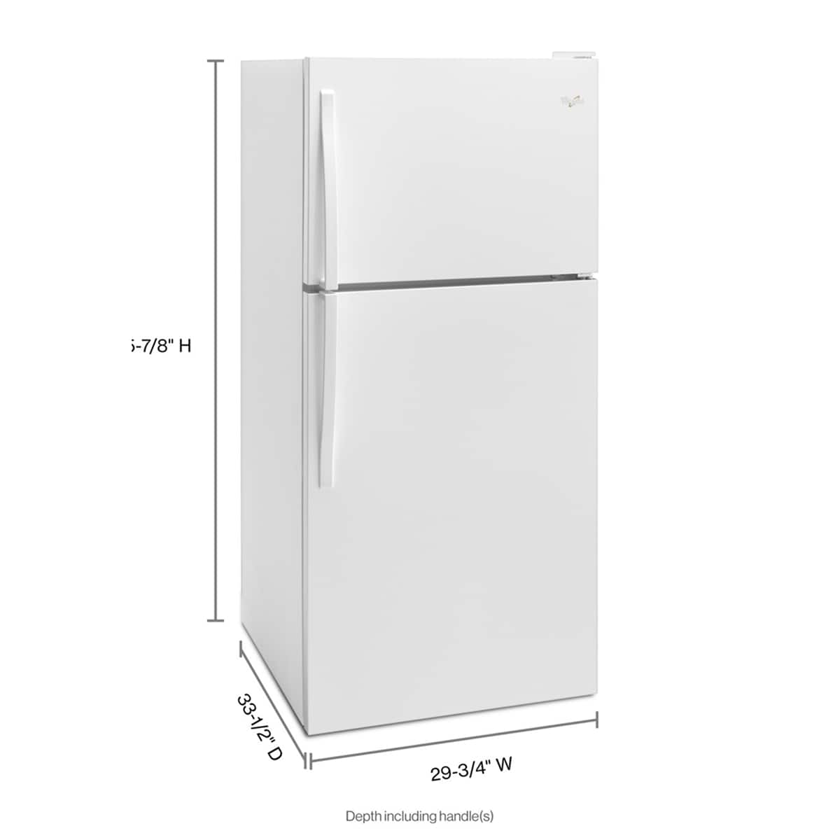 Whirlpool WRT318FZDW 18.2 Cu. Ft 30" Top-Freezer Refrigerator, White - Image 3