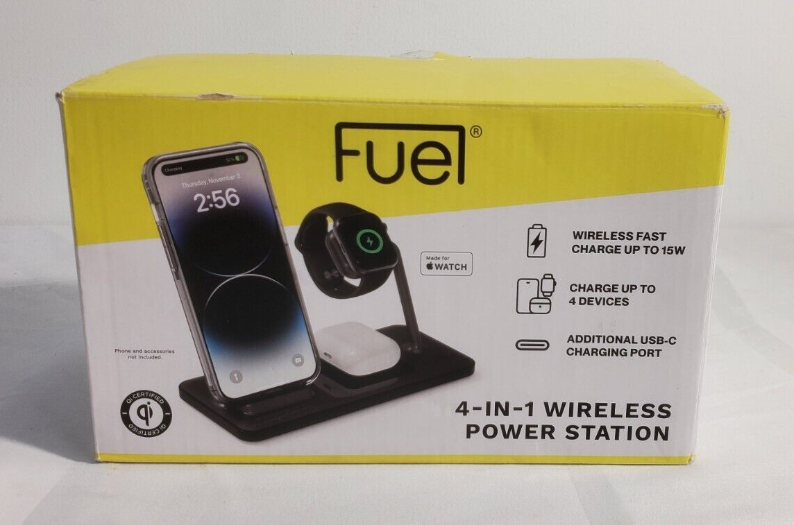Fuel 4-in-1 Portable Wireless Power Station Fast Charger w/ Wall Charger
