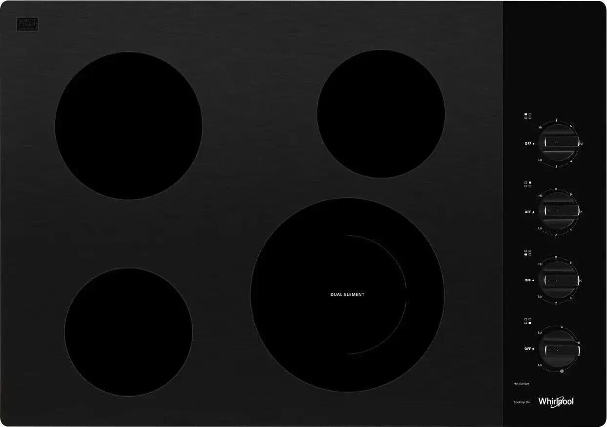 Whirlpool WCE55US0HB 30" Built-In Electric Cooktop w/ 4 Elements Black