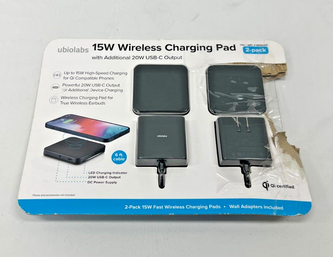 Ubiolabs Wireless Charging Pad for Mobile Phones w/ Additional 20W USB-C Output