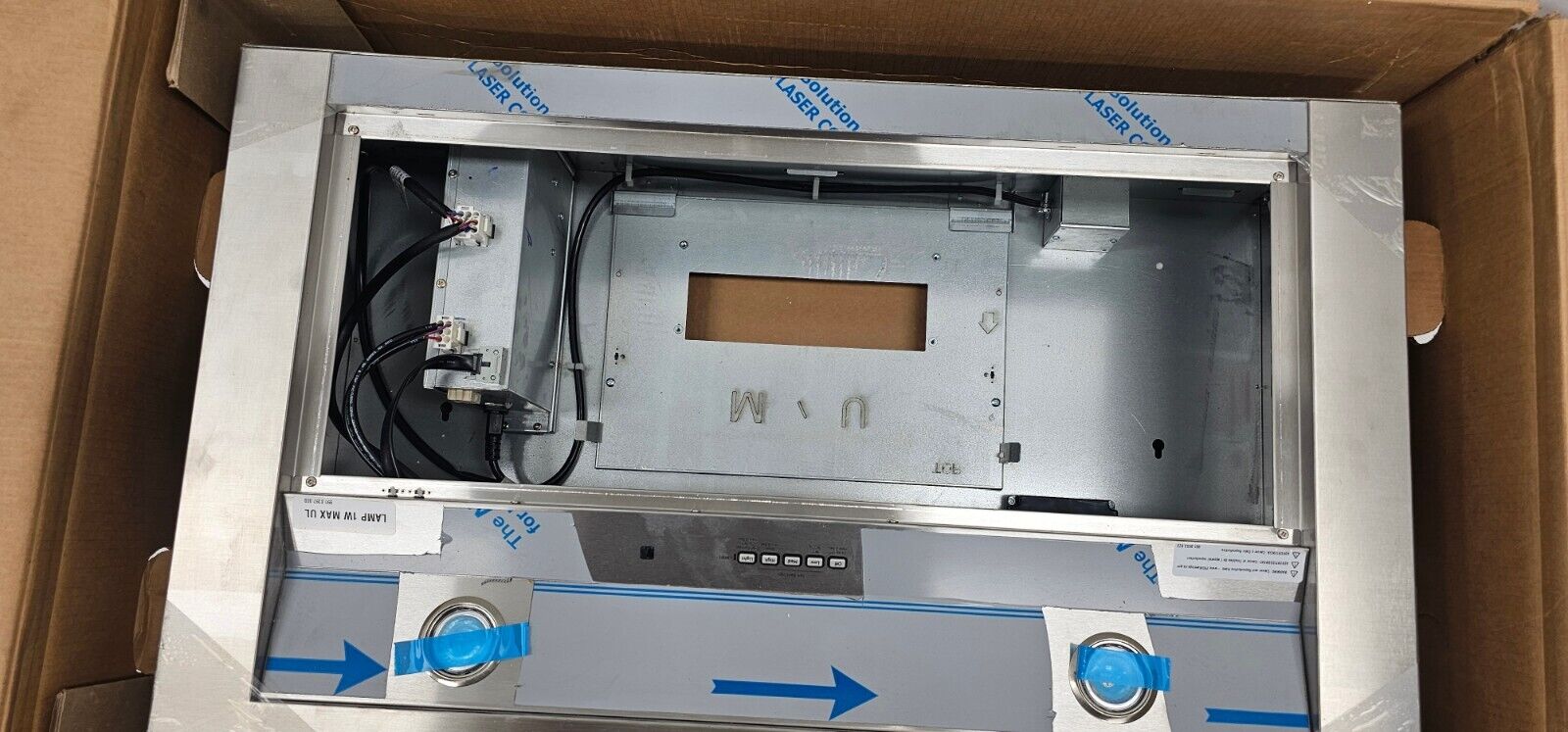 NEW GE Profile UVW8364SPSS 36" 600 CFM Designer Wall Mount Range Hood, LED Light