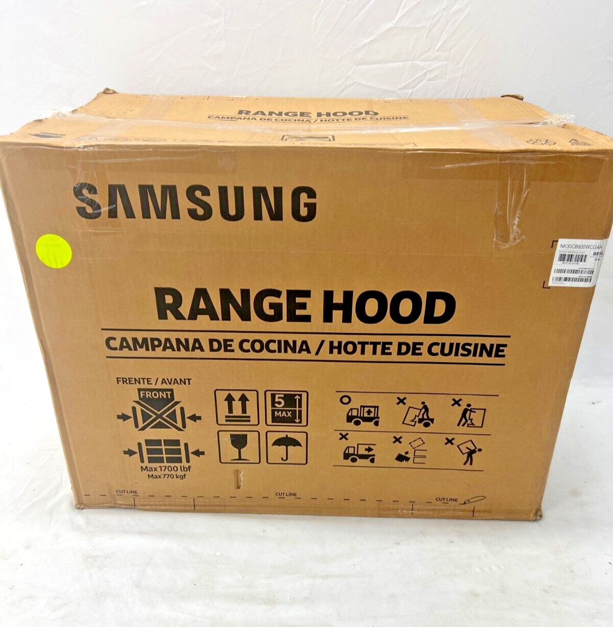 New Samsung BESPOKE NK30CB600WCGAA 29" Convertible Wall Chimney Range Hood, Gray