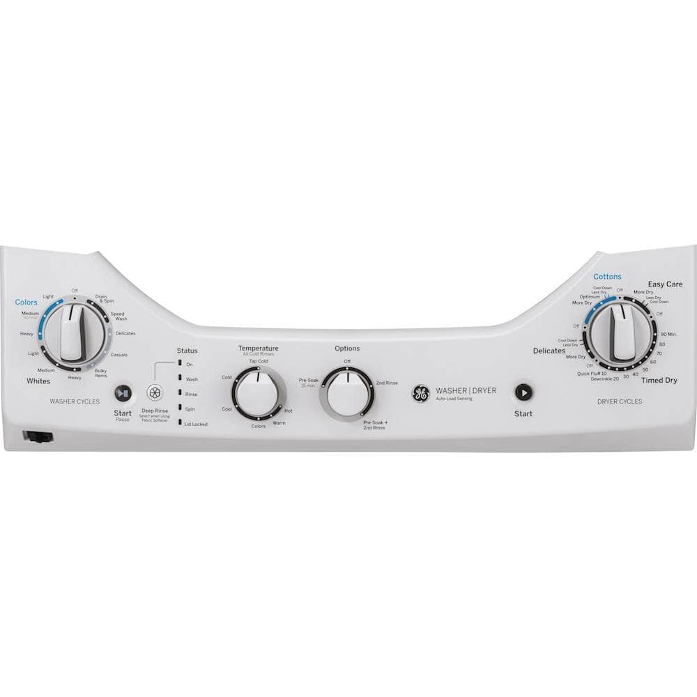 GE GUD24ESSMWW 2.3 Cu. Ft 4.4 Cu. Ft Washer Dryer Top Load ENERGY STAR White - Image 2