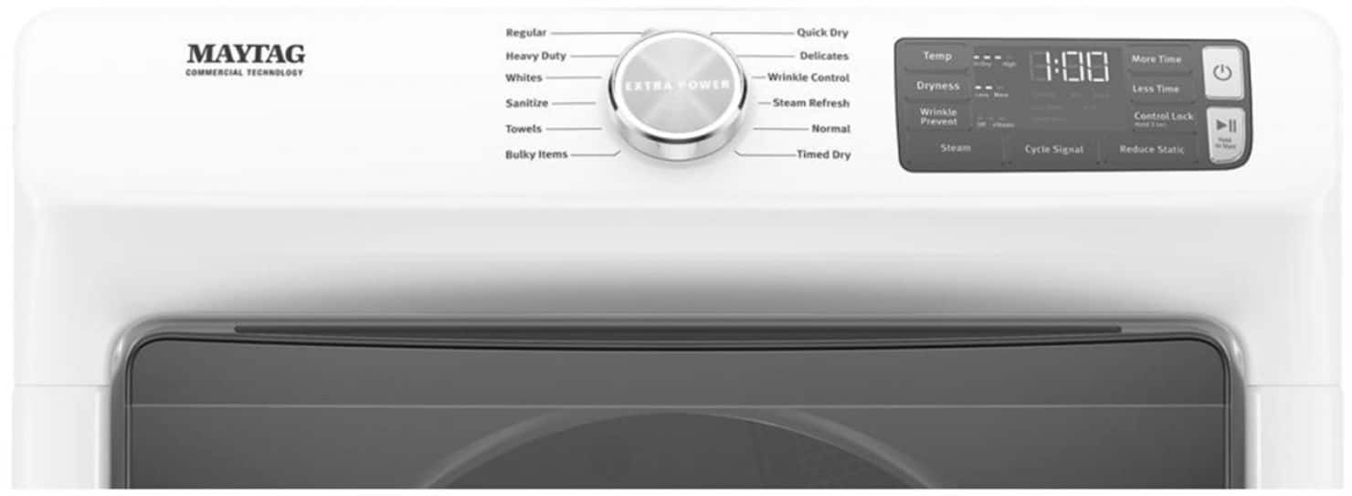 Maytag MED6630HW 7.3 Cu. Ft Dryer Steam ENERGY STAR White - Image 2