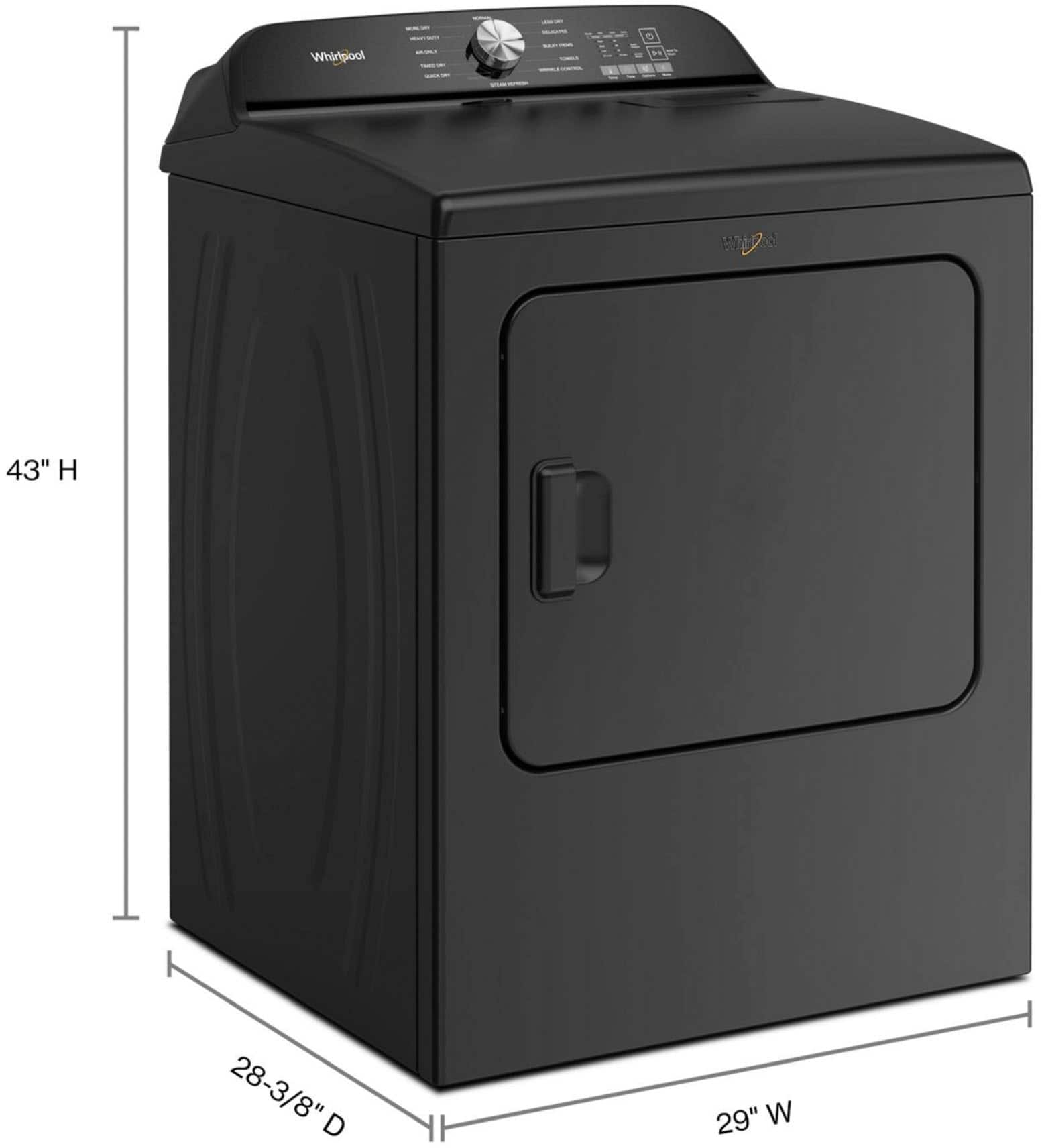 Whirlpool WED6150PB 7.0 Cu. Ft Dryer ENERGY STAR Volcano Black - Image 2