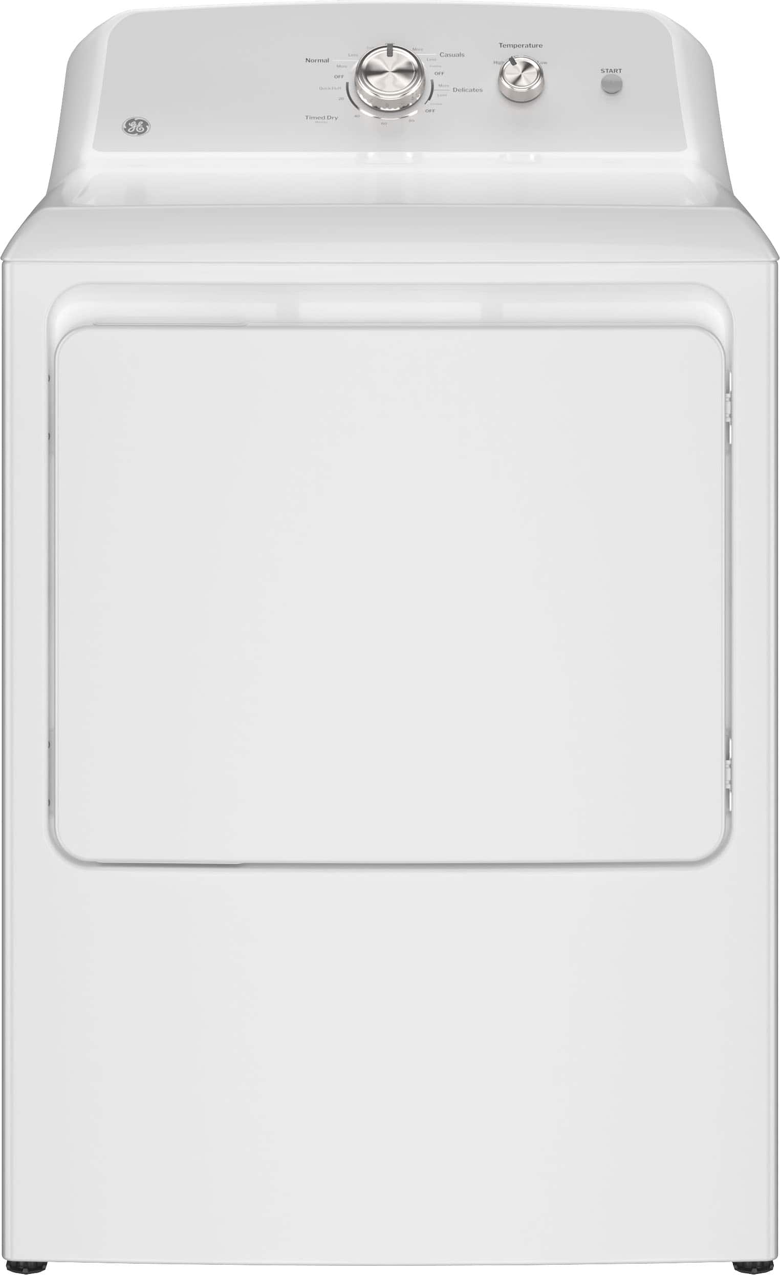 GE GTD38GASWWS 7.2 Cu. Ft Dryer ENERGY STAR White with Silver Matte - Image 1