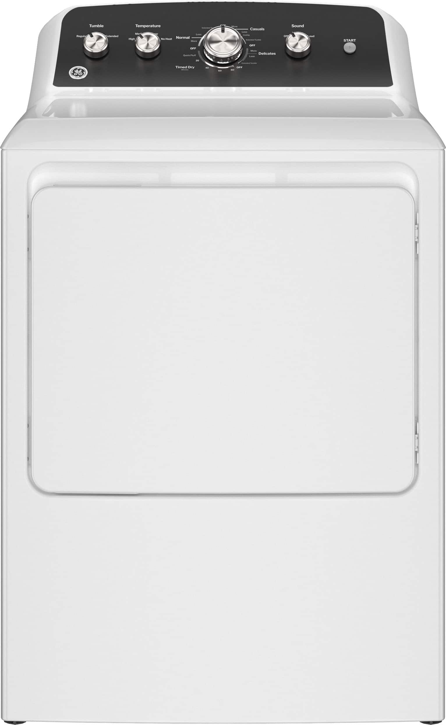 GE GTD48GASWWB 7.2 Cu. Ft Dryer ENERGY STAR White with Matte Black - Image 1
