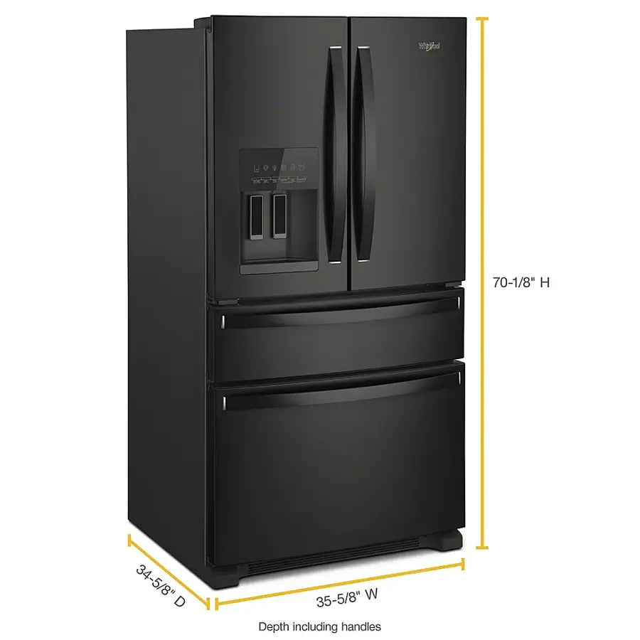 Whirlpool WRX735SDHV 24.5 Cu. Ft. 4-Door French Door Refrigerator, Black Stainless Steel