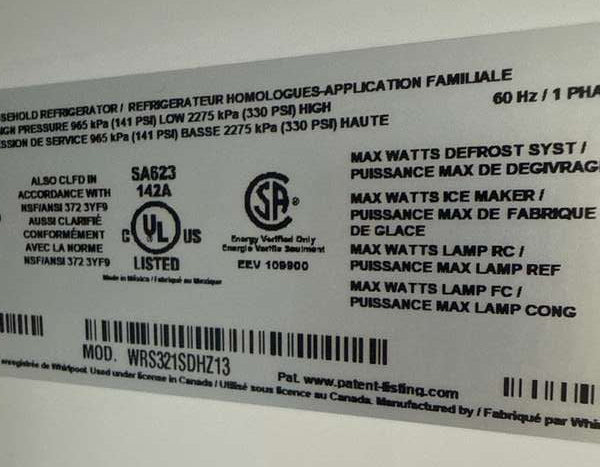 Whirlpool WRS321SDHZ 21.4 Cu. Ft 33" Side-by-Side Refrigerator, Stainless Steel - Assessment Photo 10