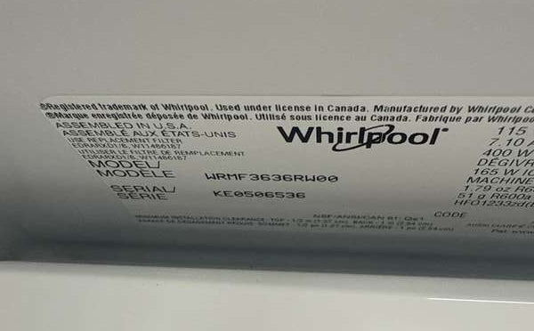 Whirlpool WRMF3636RW 24.5 Cu. Ft 36" French Door Refrigerator, White - Assessment Photo 12