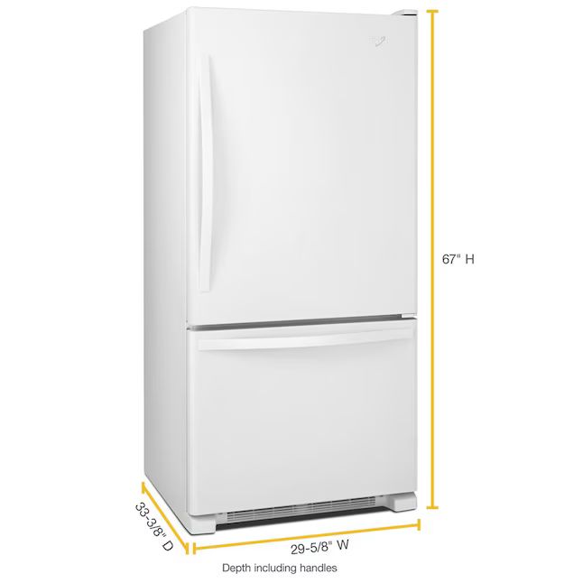 Whirlpool WRB329DMBW 18.7 Cu. Ft. 30" Bottom-Freezer Refrigerator, White - Assessment Photo 2