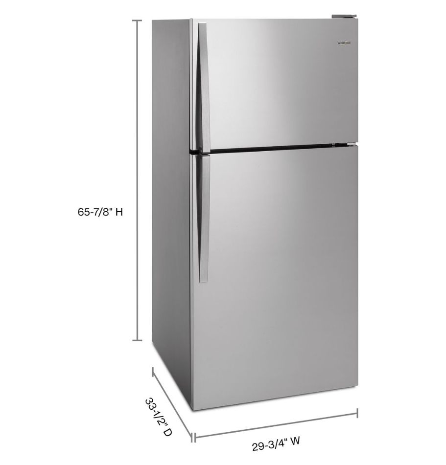 Whirlpool WRT318FMDM 18 Cu. Ft. 30" Top-Freezer Refrigerator, Stainless Steel - Assessment Photo 2