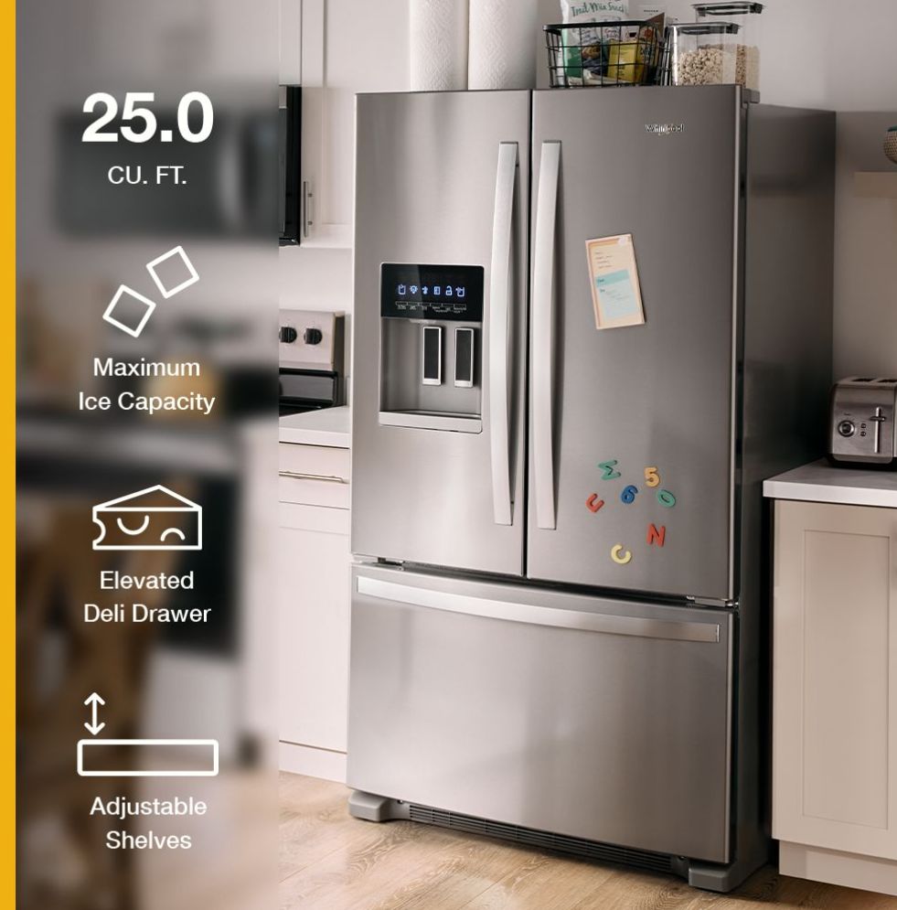 Whirlpool WRFF3436RW 25 Cu. Ft. 36" French Door Refrigerator, White - Assessment Photo 3