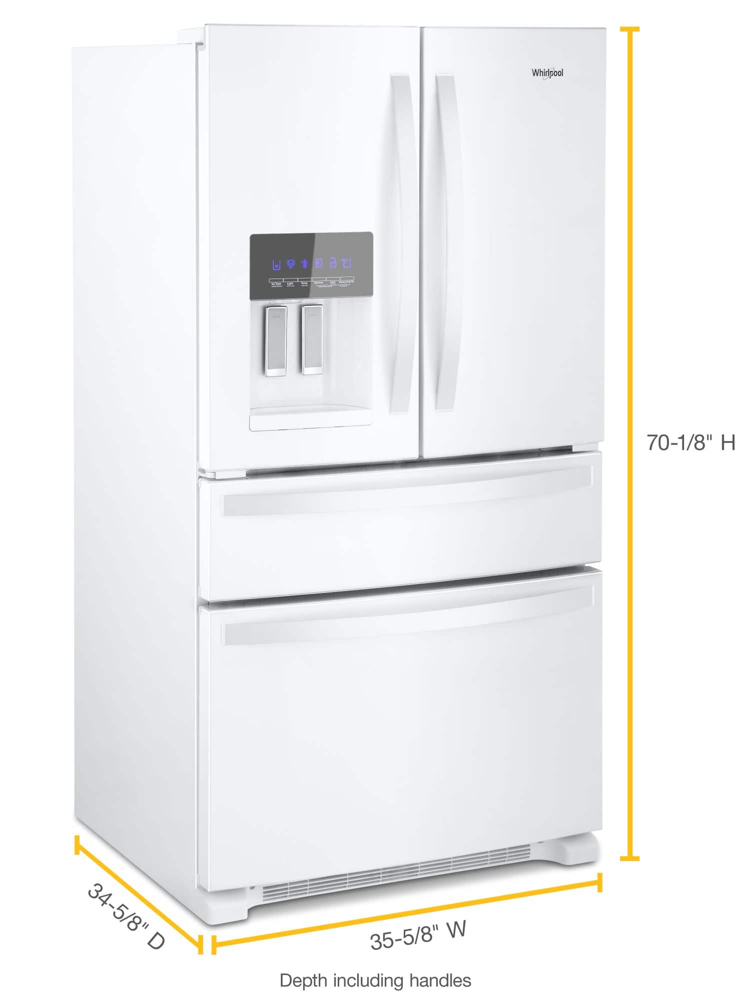 Whirlpool WRMF3636RW 24.5 Cu. Ft 36" French Door Refrigerator, White - Image 5