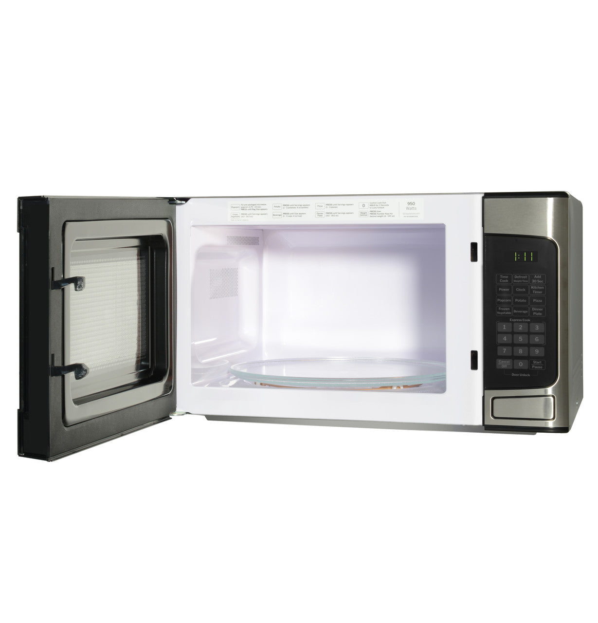 GE GCST11N1WSS 1.1 Cu. Ft Countertop Microwave Oven, Stainless Steel