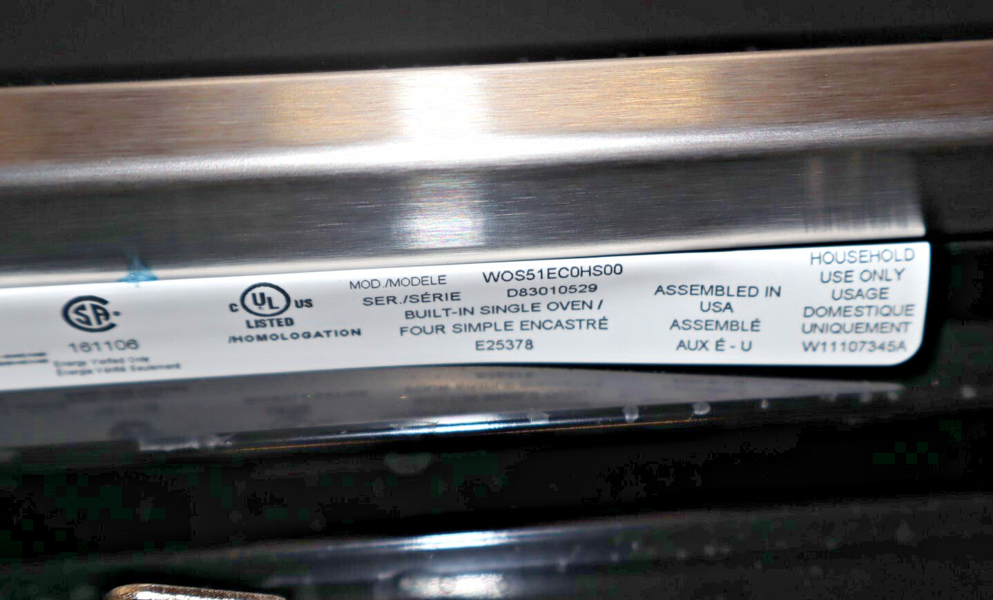 Whirlpool WOS51EC0HS 30" 5 Cu. Ft. Built-In Electric Single Wall Oven Stainless