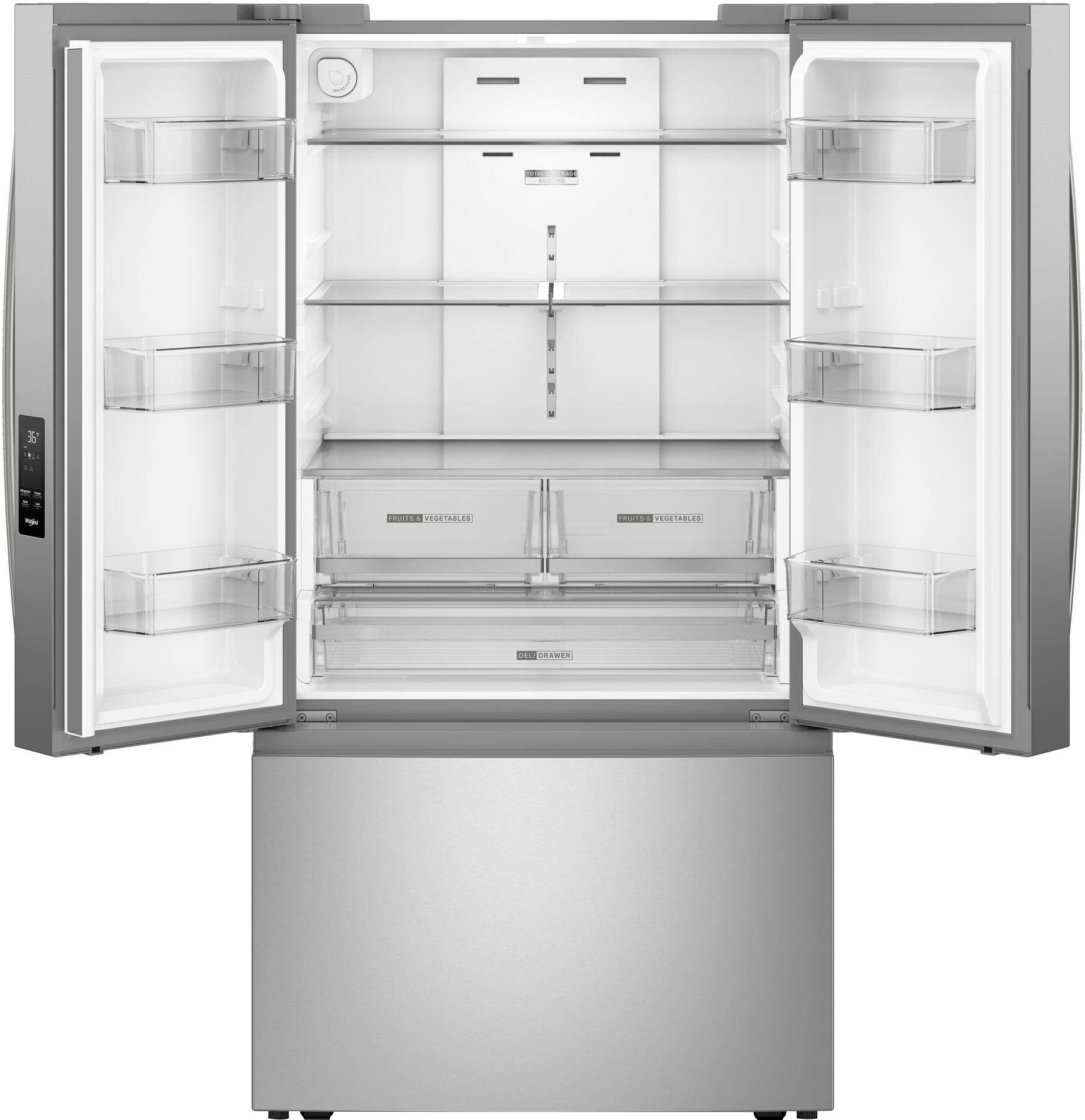 Whirlpool WRFF3136SZ 31 Cu. Ft 36" French Door Refrigerator, Stainless Steel - Image 3