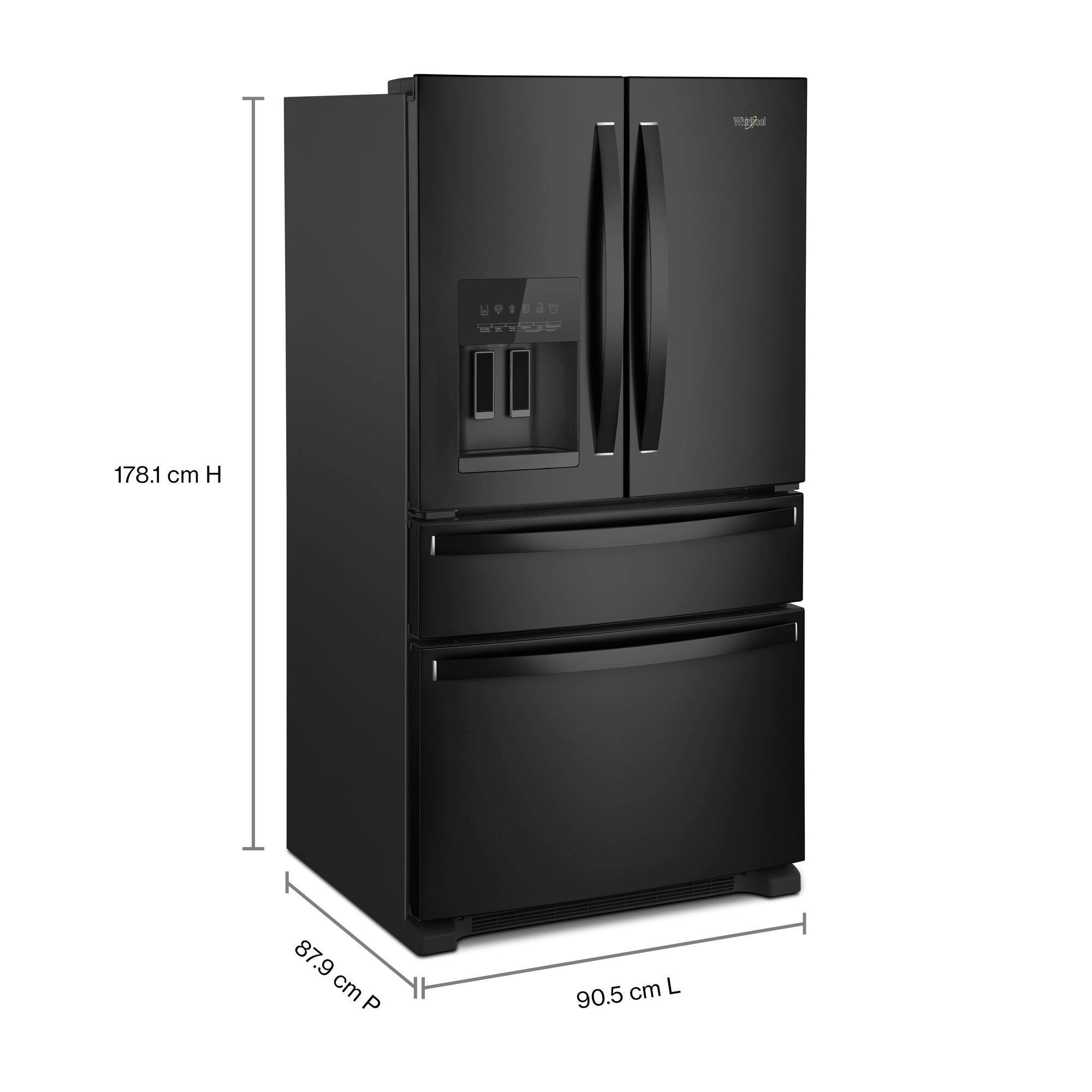 Whirlpool WRMF3636RB 24.5 Cu. Ft 36" French Door Refrigerator ENERGY STAR, Black - Image 2