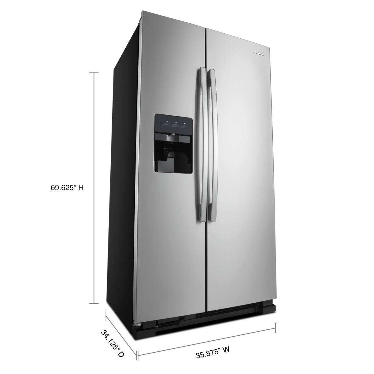 Amana ASI2575GRS 24.5 Cu. Ft 36" Side-by-Side Refrigerator, Stainless Steel - Image 2