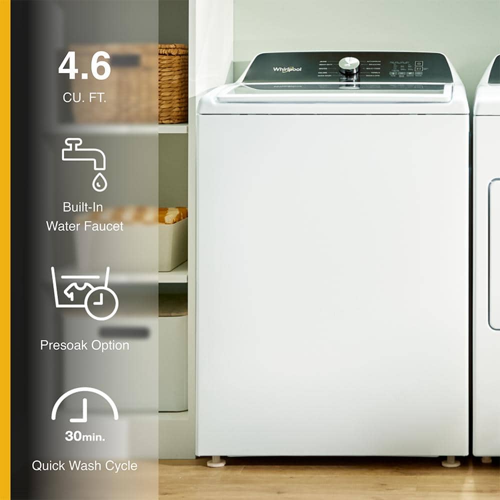 Whirlpool WTW5020SW 4.6 Cu. Ft Washer Top Load Builtin ENERGY STAR White - Image 6