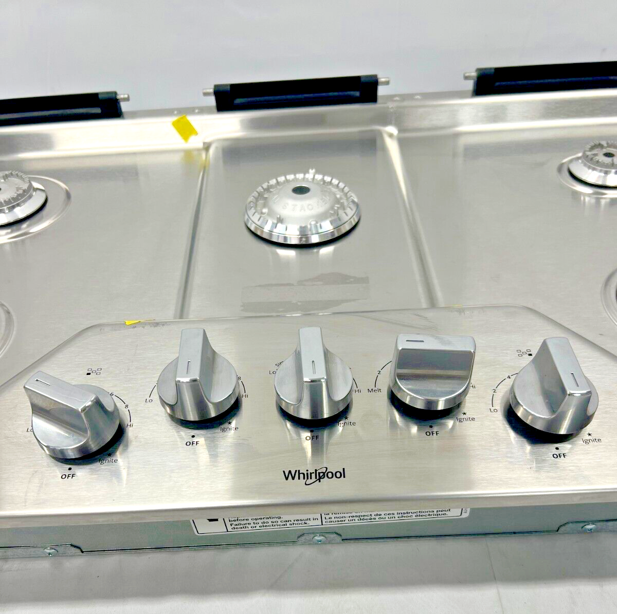 Whirlpool WCG97US6HS 36" 5-Burner Gas Cooktop in Stainless Steel