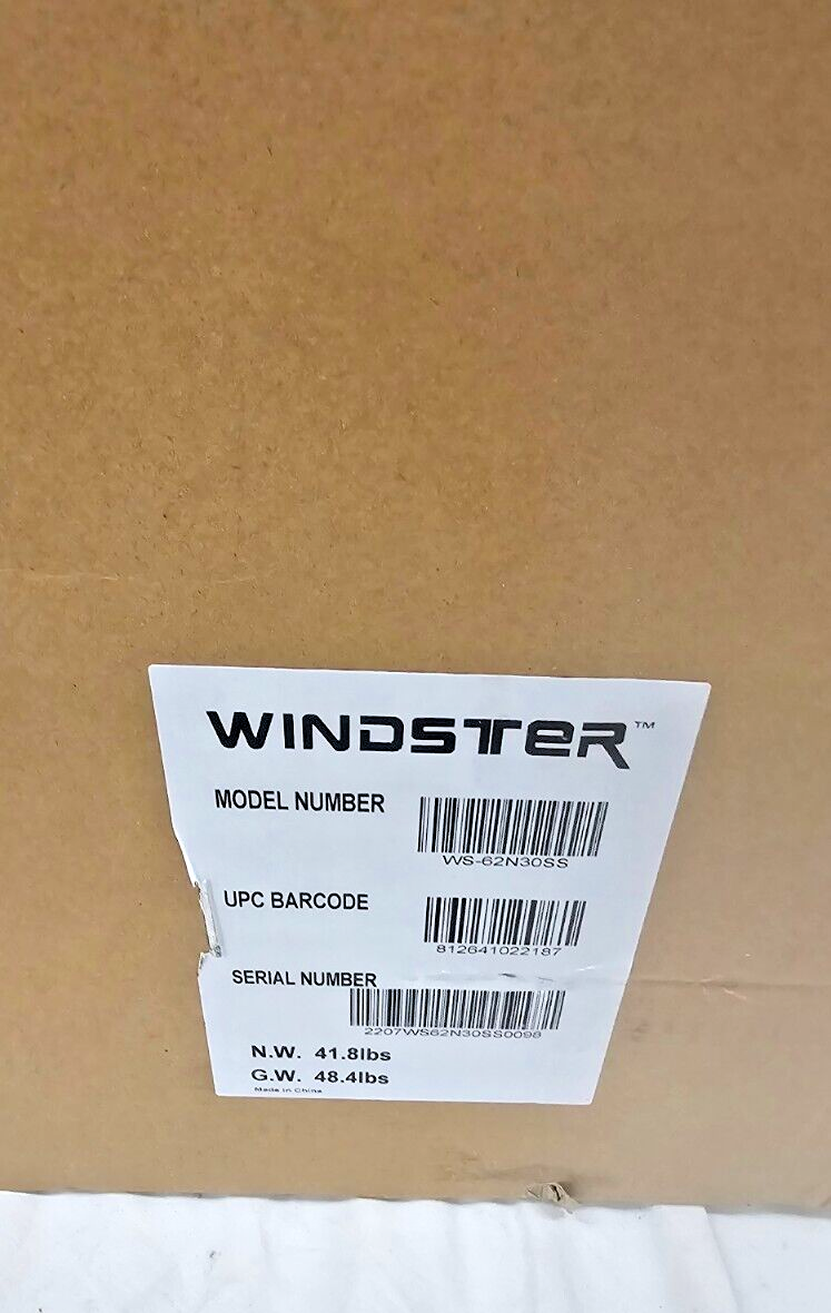 Windster WS-62N30SS 30" Convertible Range Hood - Stainless Steel/Glass