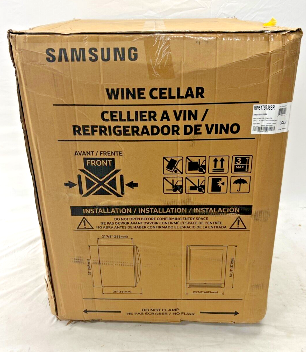 NEW Samsung RW51TS338SR/AA - 51-Bottle Capacity Wine Cooler - Stainless Steel