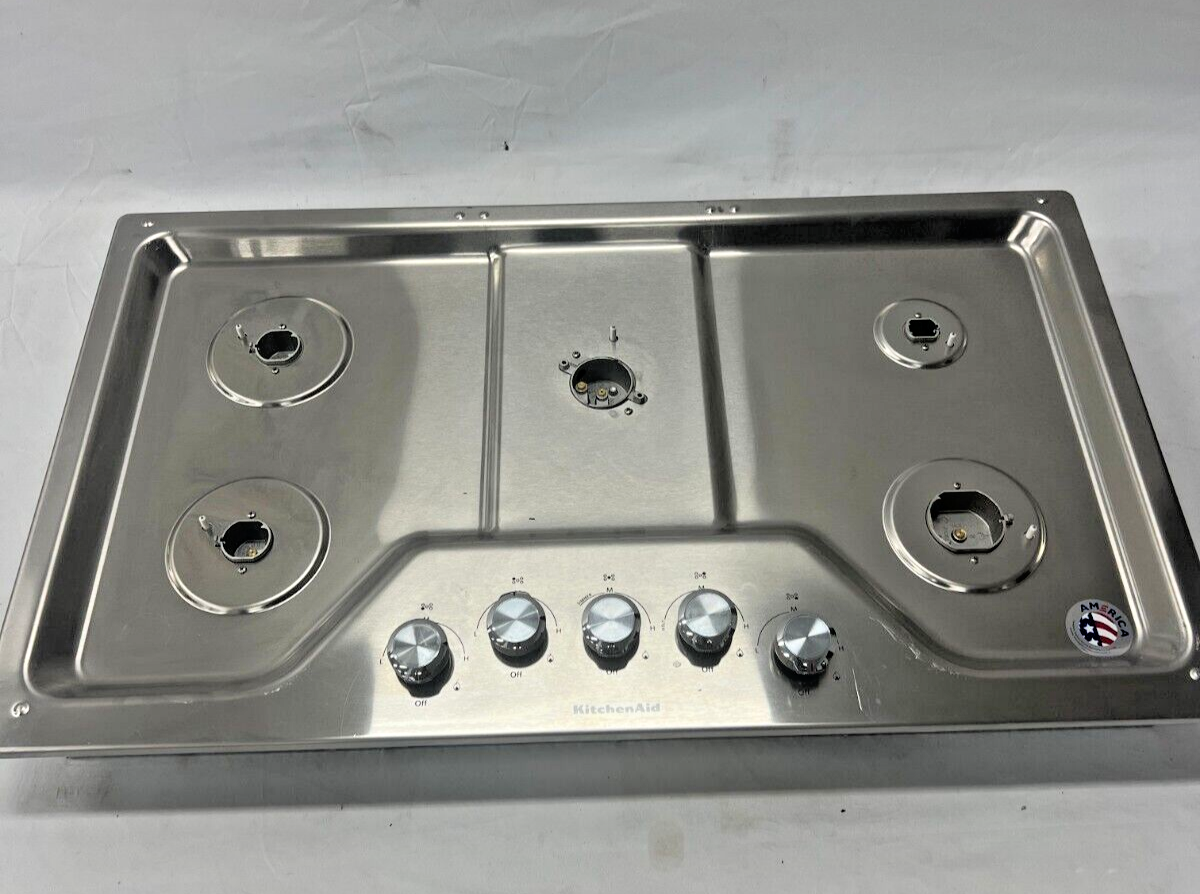 KitchenAid KCGS356ESS 36" Built-In Gas Cooktop w/ 5 Burners in Stainless Steel