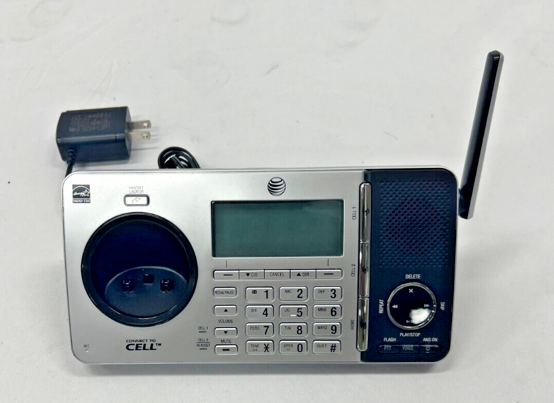 AT&T TL96456 DECT 6.0 Connect to Cell Cordless Phone Answering Machine Base
