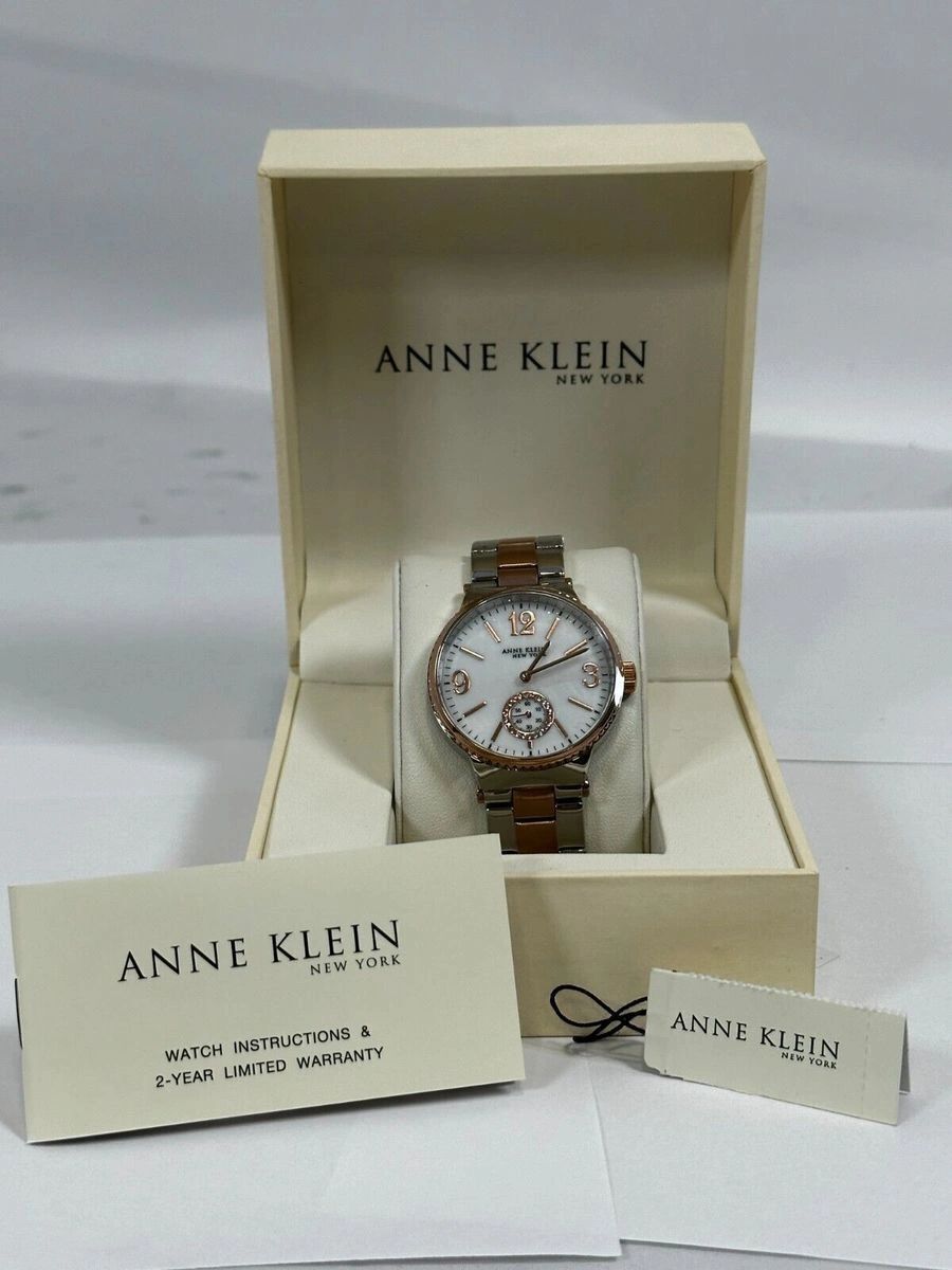 New Anne Klein Stainless Steel RoseGold Mother of Pearl Quartz Watch 12/2341MPRT