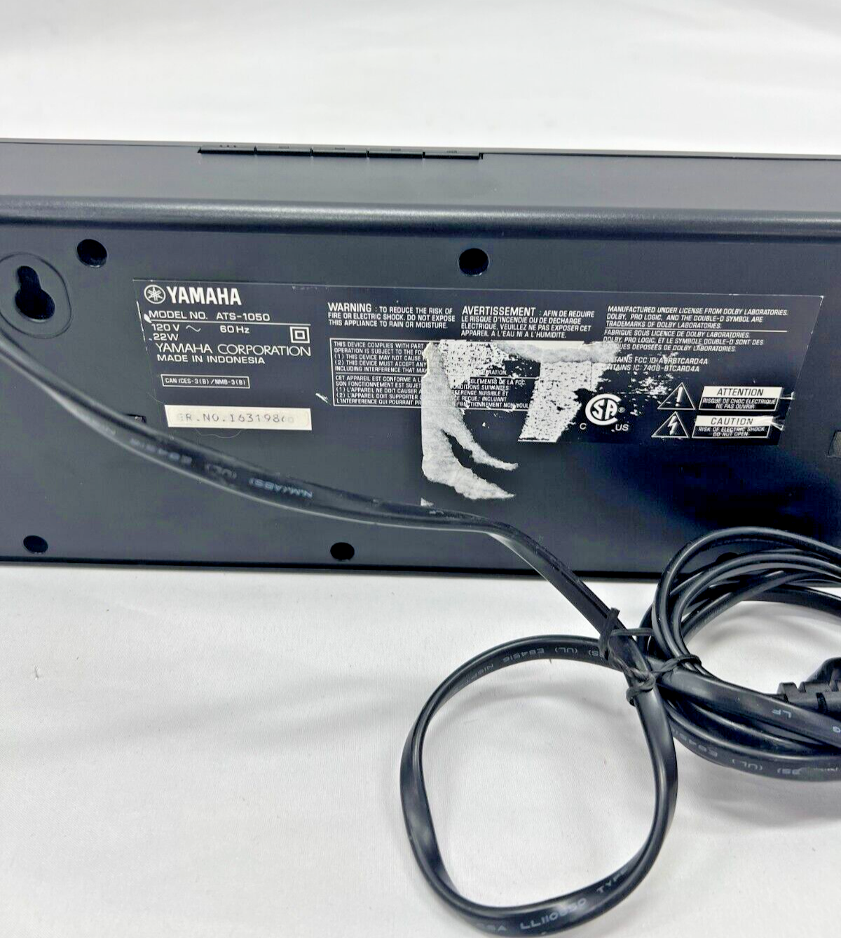 Yamaha ATS-1050 Bluetooth Soundbar w/ Dual Built-In Subwoofers, Ultra Slim