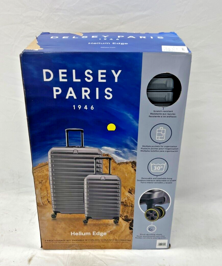 Delsey Paris 1946 Helium Edge 2-Piece 30" & 22" TSA-Accepted Luggage Set, Gray