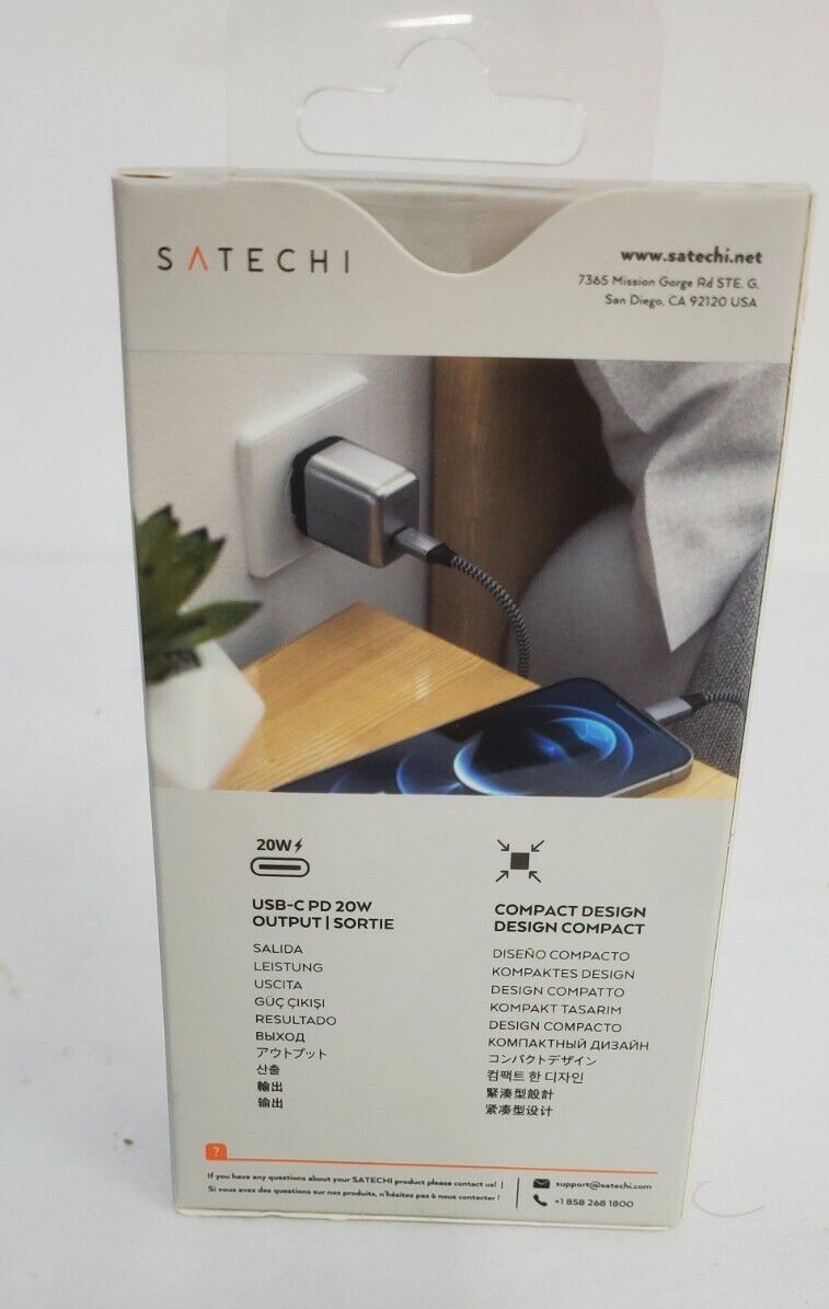 Satechi 20W Fast Charge USB-C PD Wall Charger - Supports Power Delivery NOB