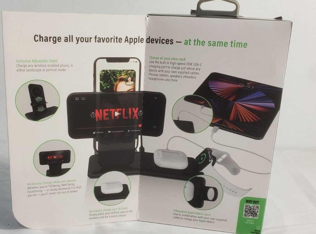 MyCharge True Universal 4-in-1 Charging Stand 15W Fast Charge & 20W Fast USB