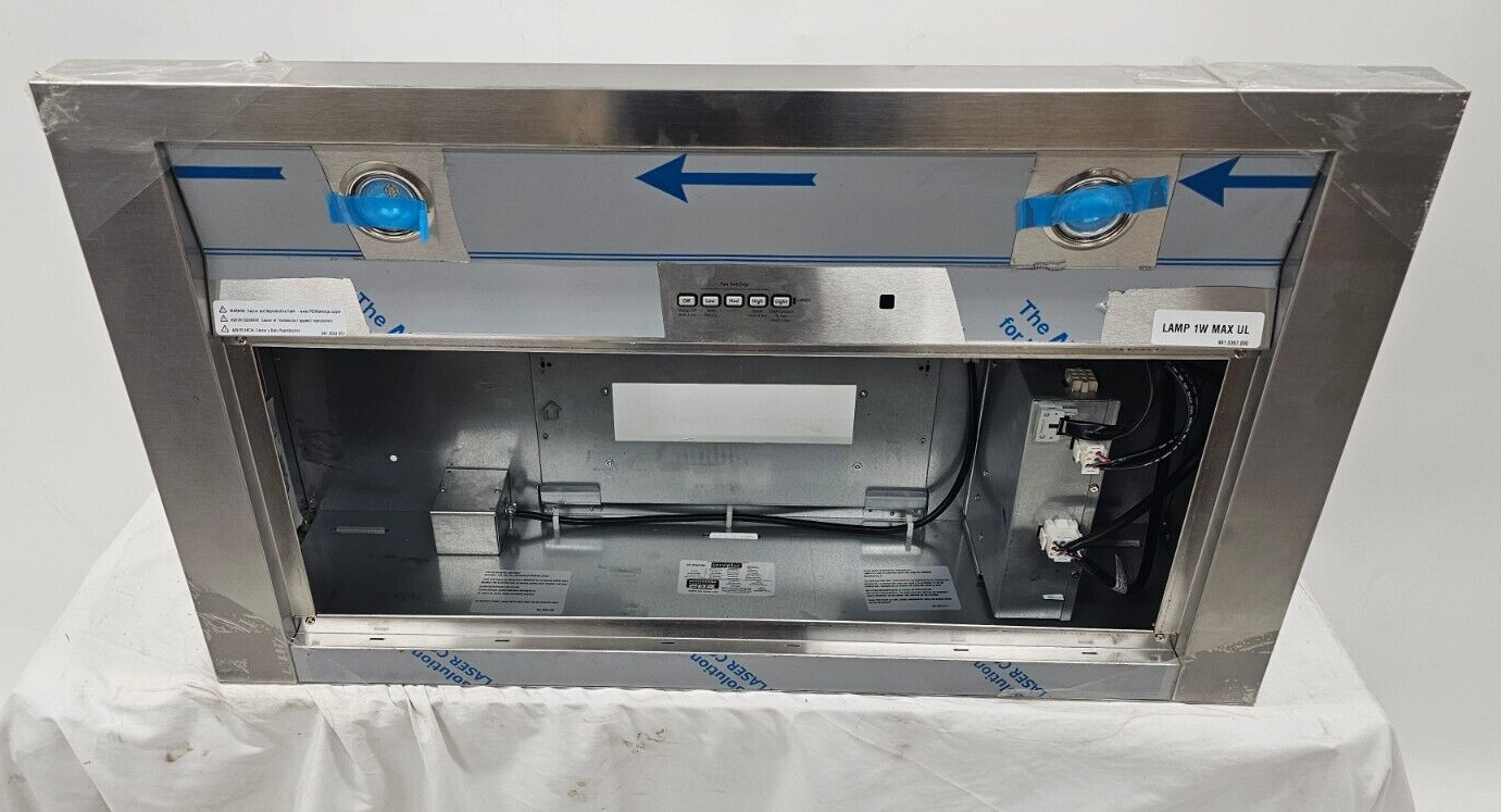 NEW GE Profile UVW8364SPSS 36" 600 CFM Designer Wall Mount Range Hood, LED Light