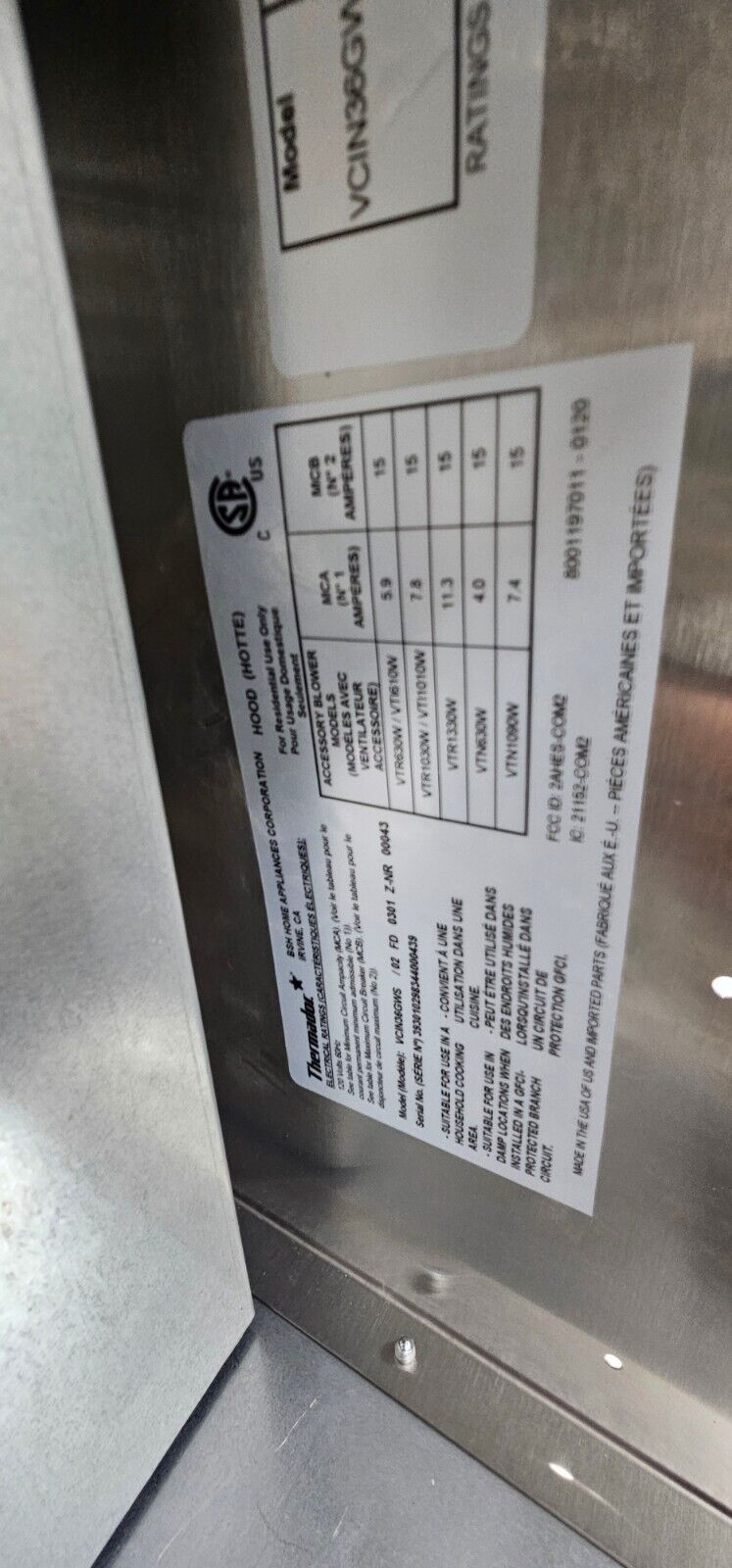 Thermador Professional Series 34" Externally Vented Range Hood VCIN36GWS