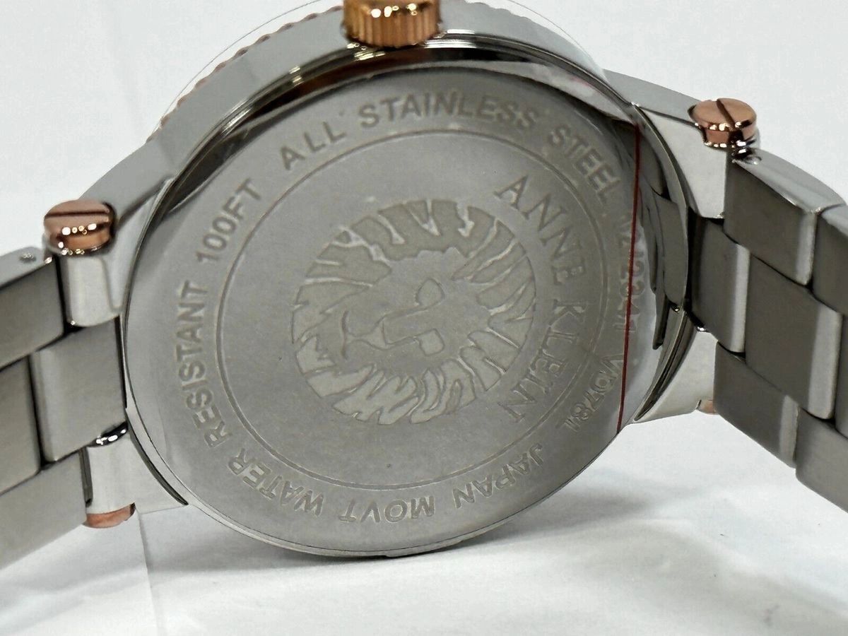 New Anne Klein Stainless Steel RoseGold Mother of Pearl Quartz Watch 12/2341MPRT