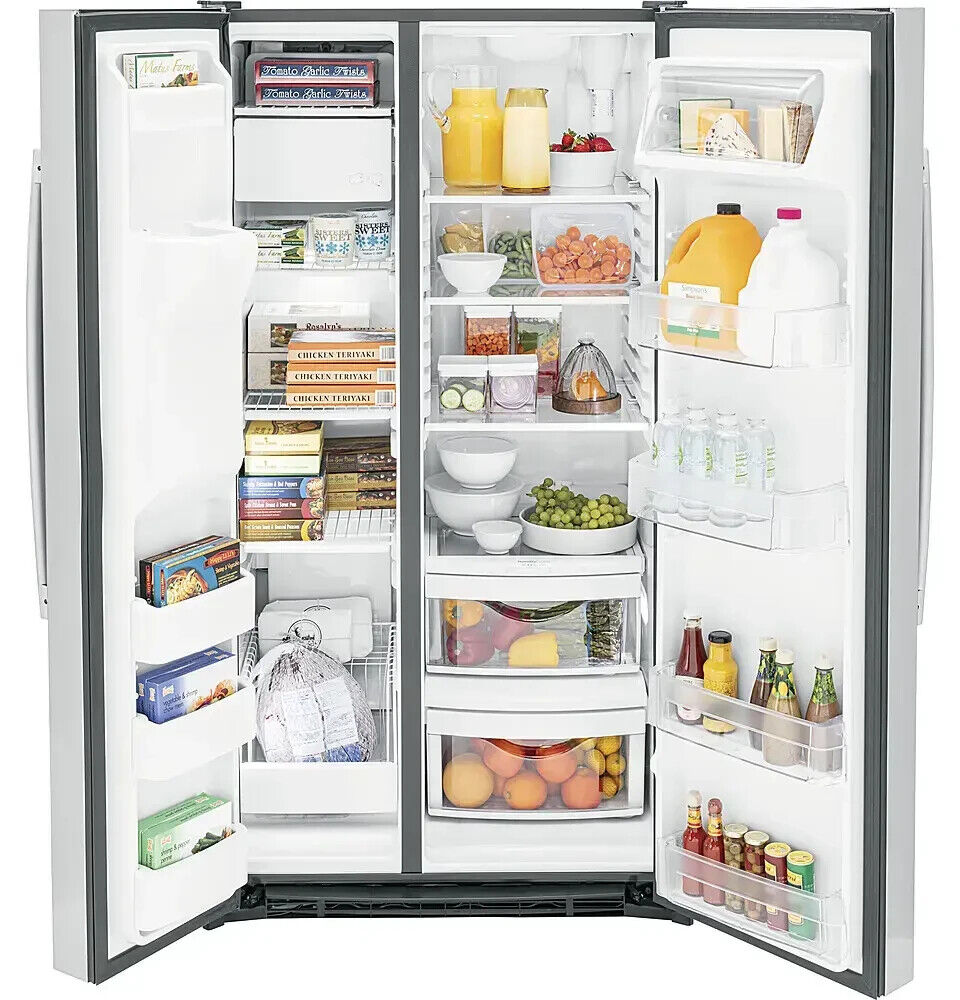 GE GSE25GYPFS 25.3 Cu. Ft. Side-by-Side Refrigerator w/ Ice & Water Dispenser SS