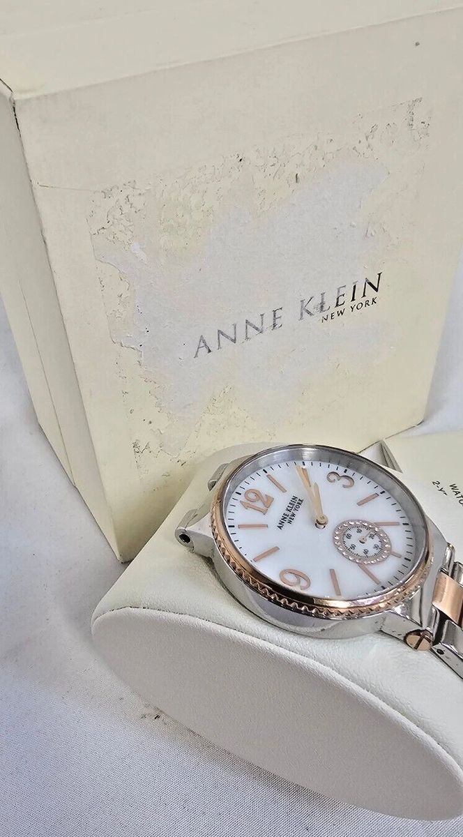 Anne Klein Stainless Steel RoseGold Mother of Pearl Quartz Watch 12/2341MPRT