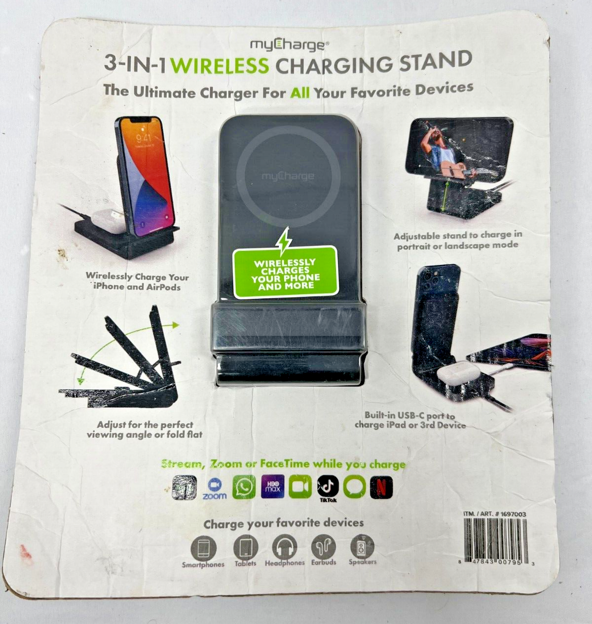 MyCharge True Universal 3-in-1 Charging Stand 15W Fast Charge & 20W Fast USB