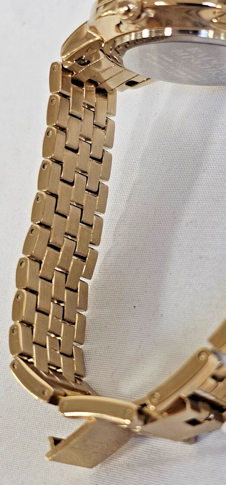 New Badgley Mischka Gold Tone MOP Bracelet Watch Swarovski Crystal BA/1390GMGB