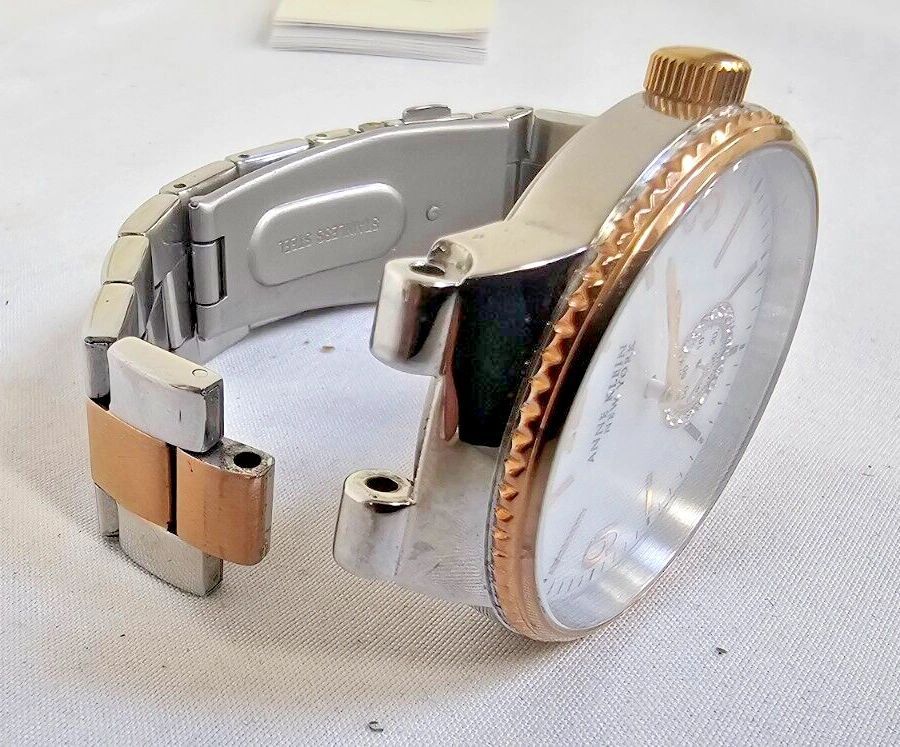 Anne Klein Stainless Steel RoseGold Mother of Pearl Quartz Watch 12/2341MPRT
