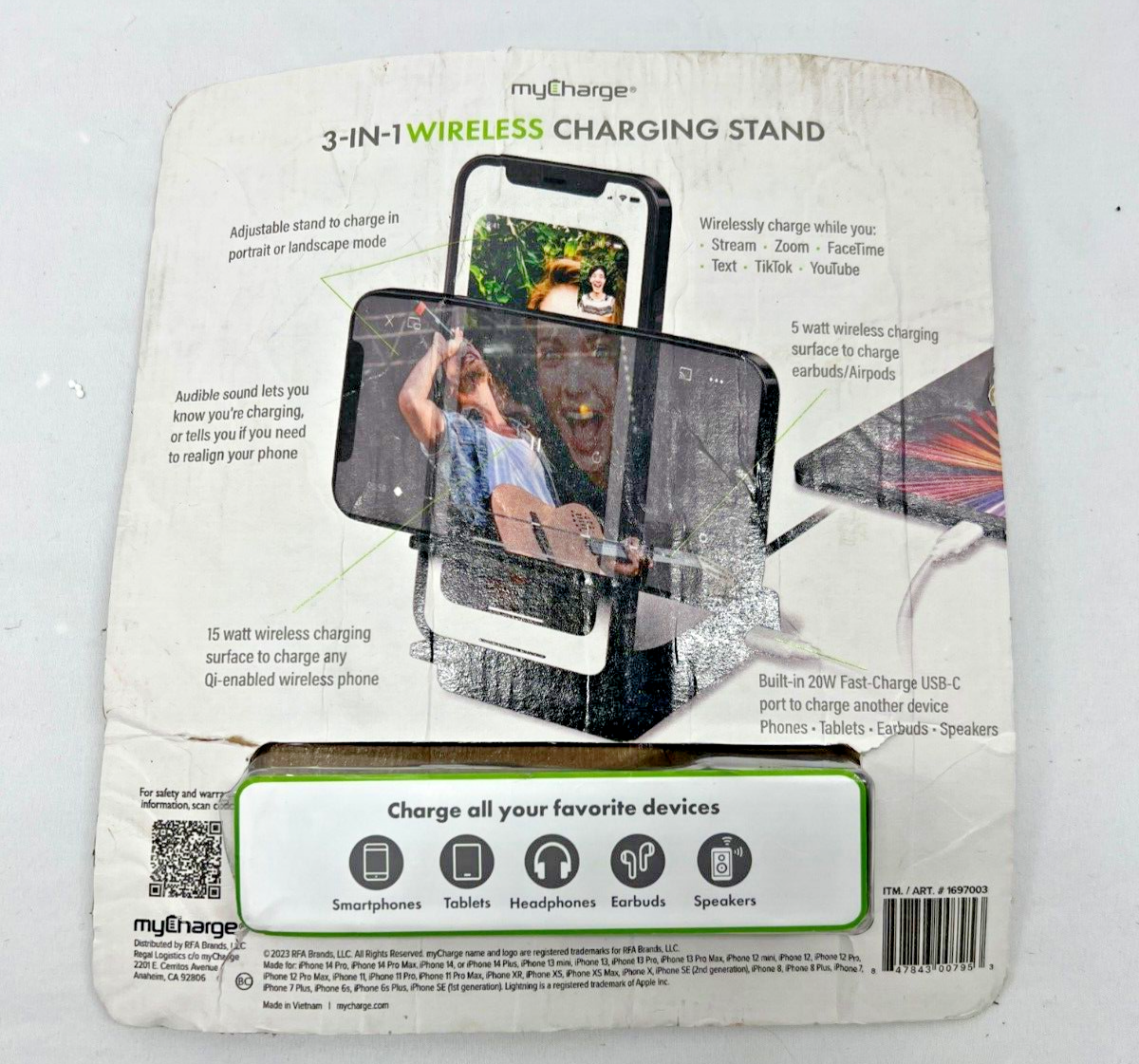 MyCharge True Universal 3-in-1 Charging Stand 15W Fast Charge & 20W Fast USB