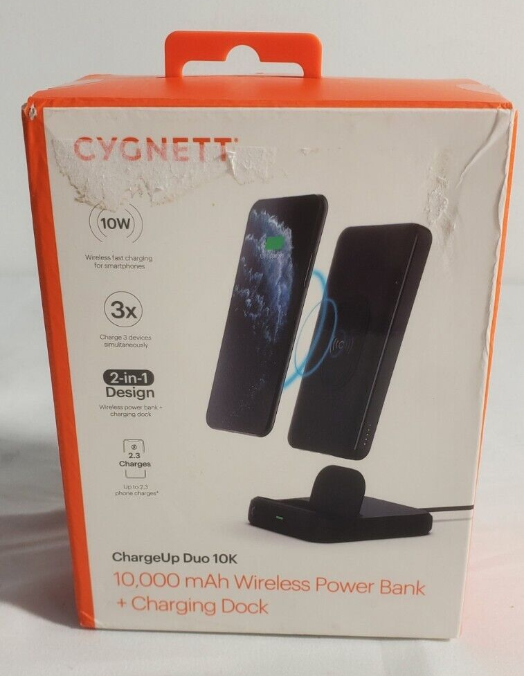 Cygnett ChargeUp Duo 10,000 mAh Wireless Powerbank + Charging Dock NOB