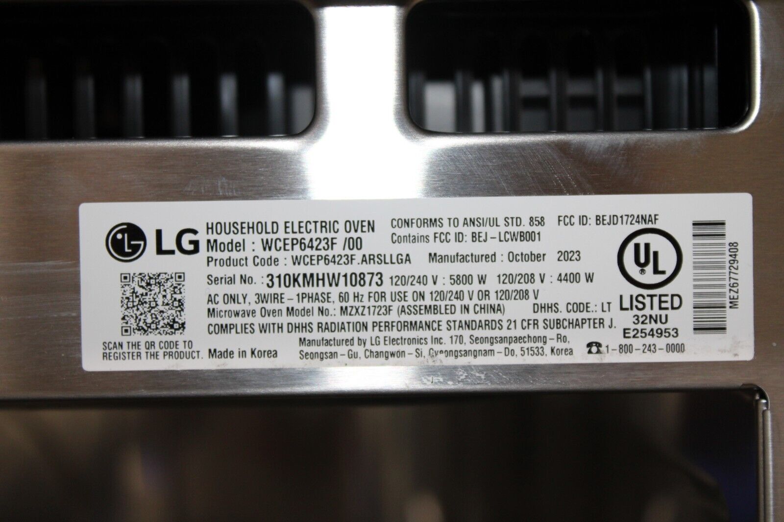 LG WCEP6423F - 30" Smart Built-In Electric Convection Wall Oven w/ Microwave