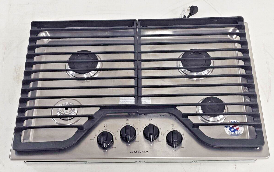 Amana AGC6540KFS 30" Natural Gas Cooktop w/ 4 Sealed Burners Stainless Steel