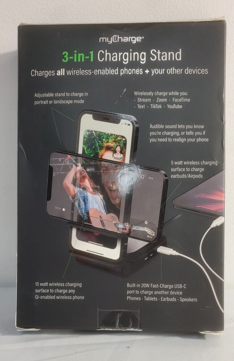MyCharge True Universal 3-in-1 Charging Stand 15W Fast Charge & 20W Fast USB